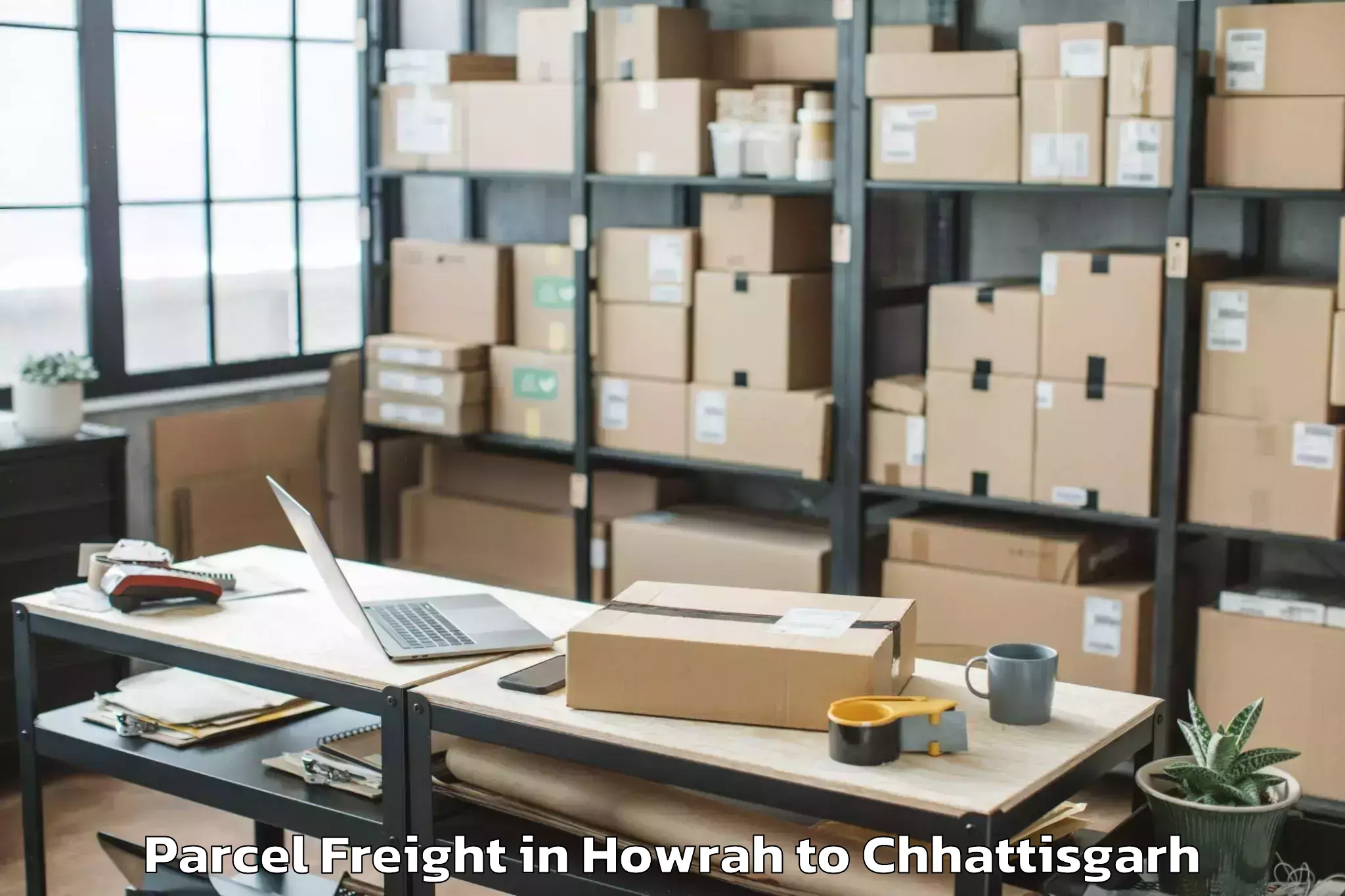 Discover Howrah to Bhairamgarh Parcel Freight